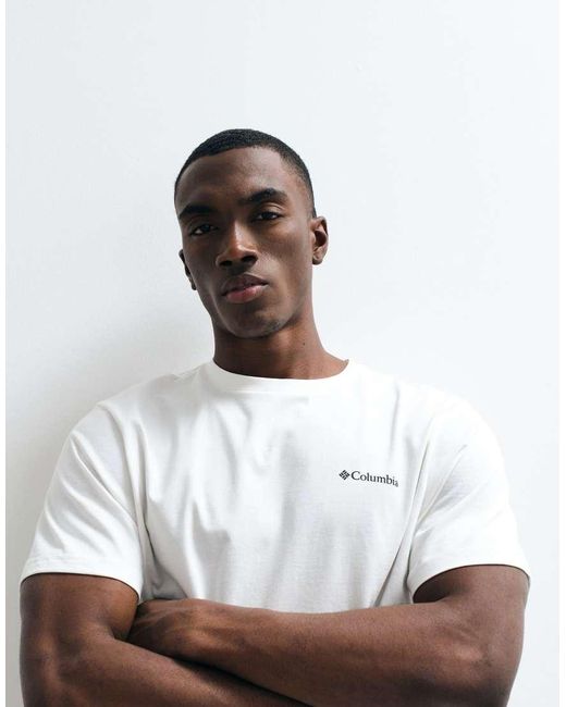 Columbia White Csc Outdoor Back Graphic T-shirt for men