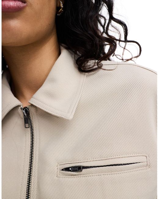 ASOS Natural Tailored Top Collar Harrington Jacket