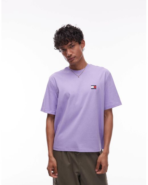 Tommy Hilfiger Purple Oversized Logo Back Print T-shirt for men