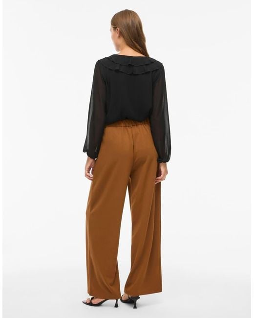 Pantaloni A Fondo Ampio Color Caramello di Vila in Brown