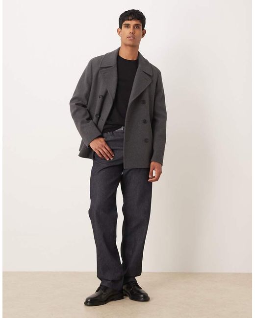 Mango Gray Wool Mix Jacket for men