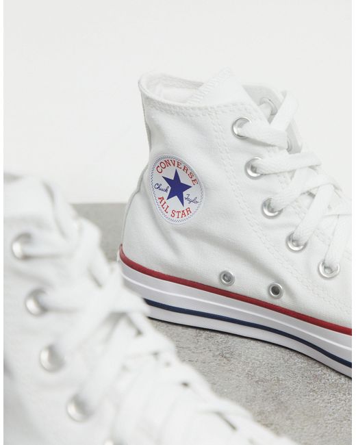 Converse Wide Fit Chuck Taylor All Star Hi Trainers in White | Lyst UK