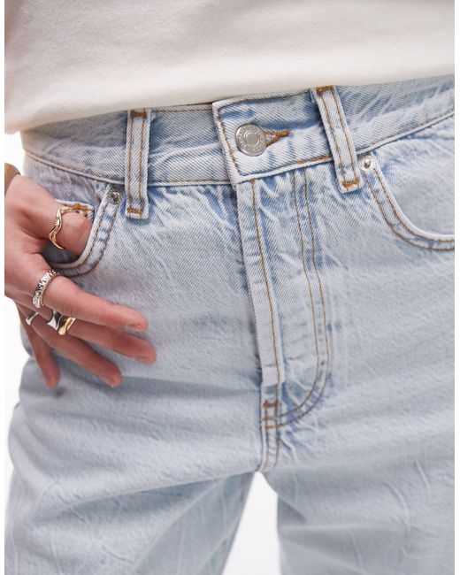 Topshop Unique White Mid Rise Column Jeans