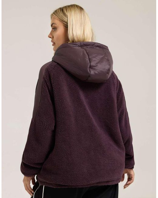 Yours Clothing Purple Teddy Borg Jacket