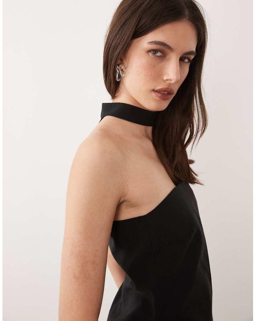 Mango Black Maris Sleeveless Top With Neck Detail