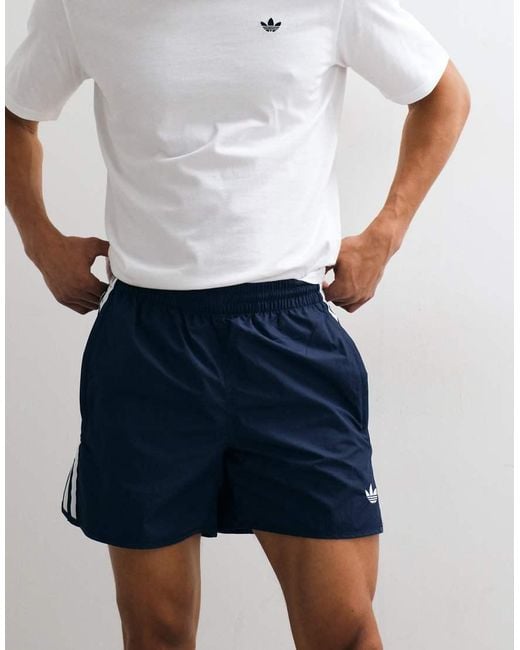 Adidas Originals White Three Stripe Sprinter Shorts for men