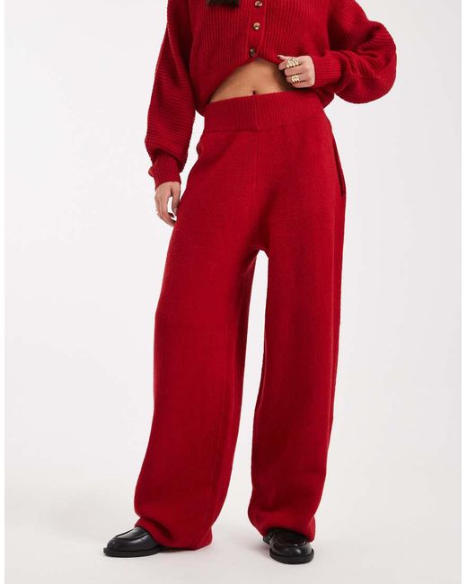 Collusion Red Knitted joggers Co-ord