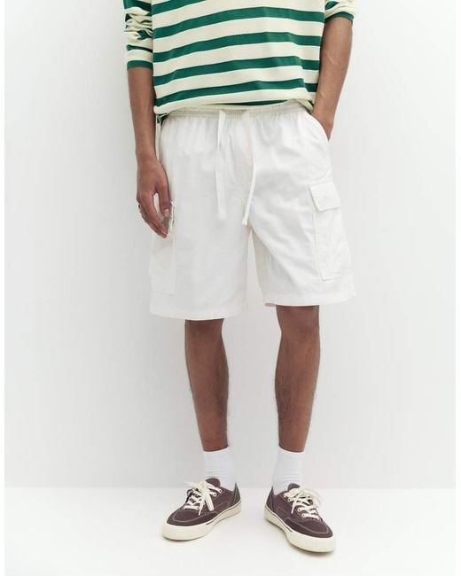 Pull&Bear Green Ripstop Cargo Bermuda Shorts for men