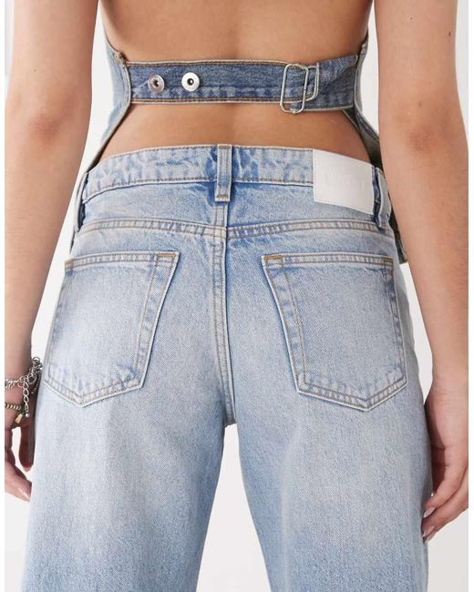 Weekday Blue Imoo Low Waist Wide Leg Jeans