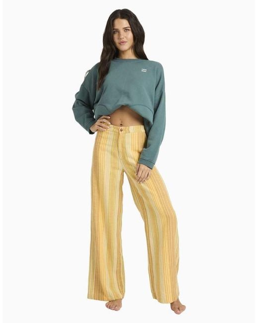 Billabong Yellow Hazy Daze Elasticated Trousers