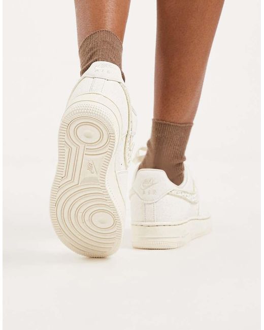 Nike Natural Air Force 1 Trainers With Swoosh Detail