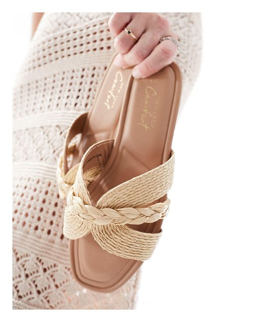 New Look White Raffia Woven Mule Sandal