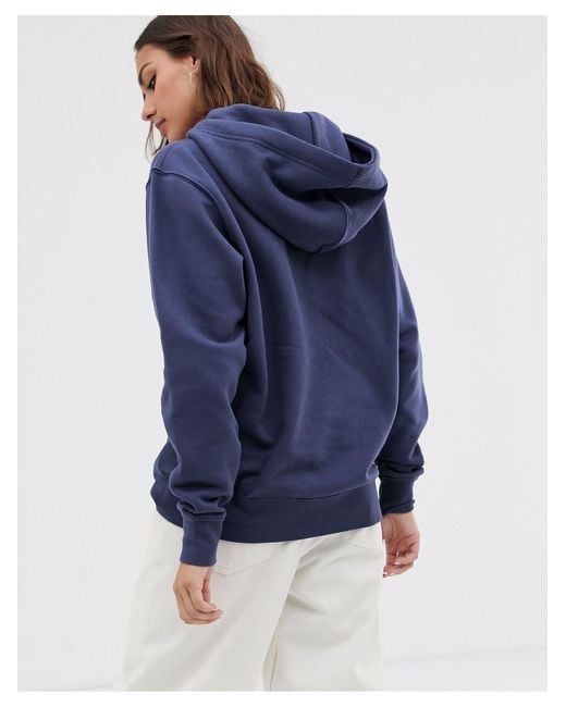 nike hoodie oversize à petit logo virgule gris
