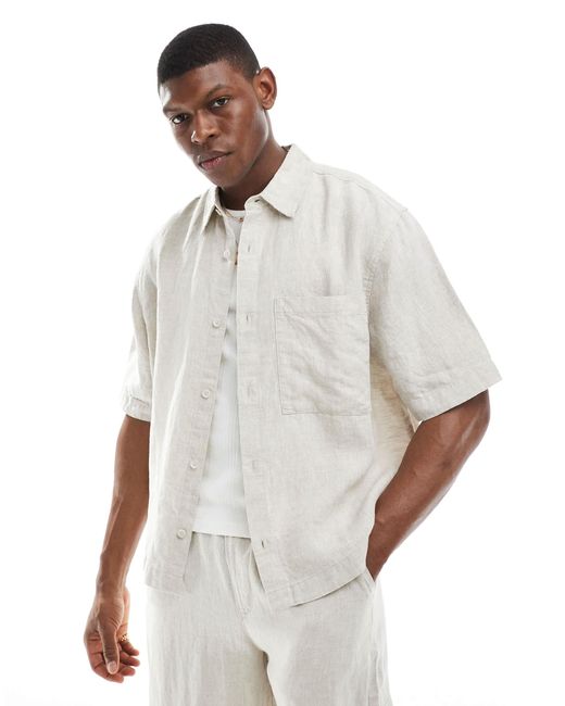 Pull&Bear – hemd aus reinem leinen in White für Herren
