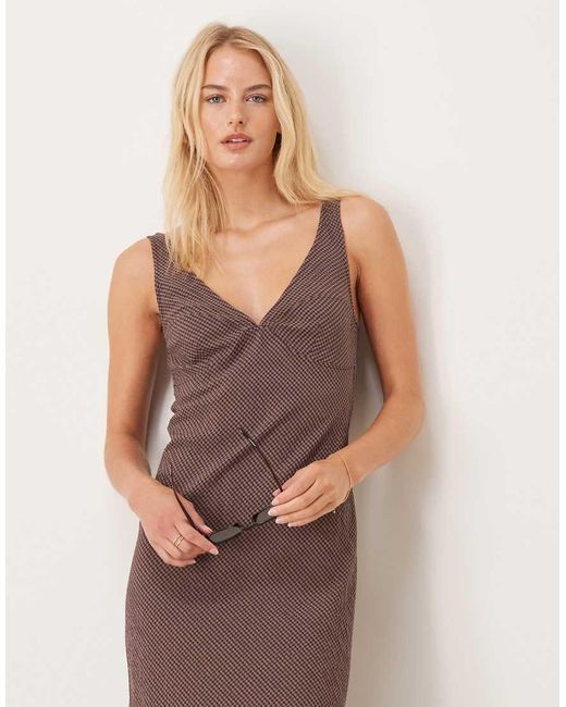 ASOS Brown Asos Design Tall Midi Slip Dress