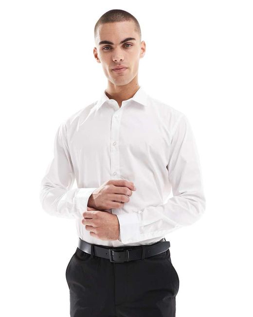Jack & Jones White Slim Fit Smart Shirt for men