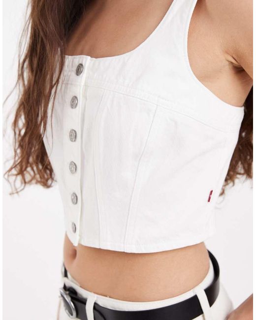 Levi's White Audra Seamed Top
