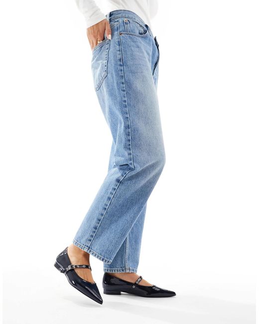 SEQWL Wide Fit Blue Jordan Pointed Toe Balelt Flats