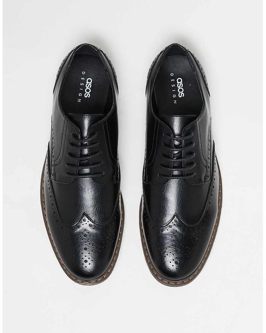 ASOS Black Brogue Shoes for men