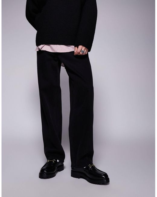 Walk London – sean – loafer aus em leder mit besatz in Black für Herren