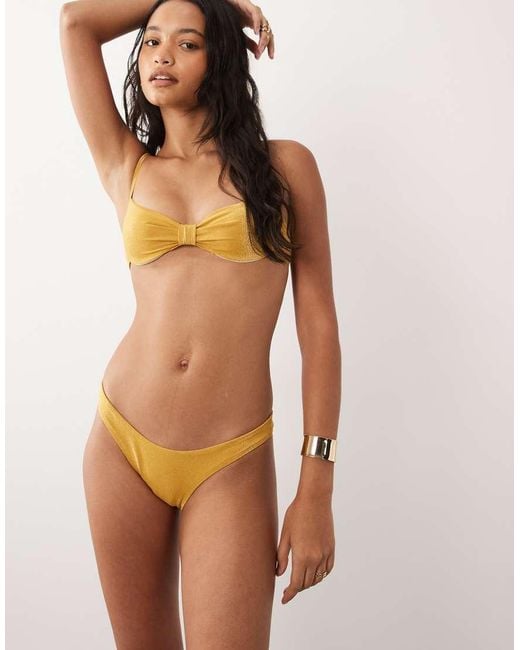 Free Society Brown Bikini Top With Knot Detail