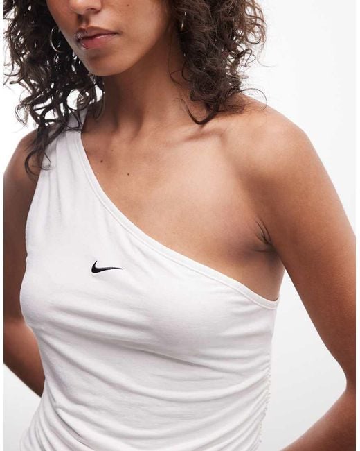 Nike White One Shoulder Tank