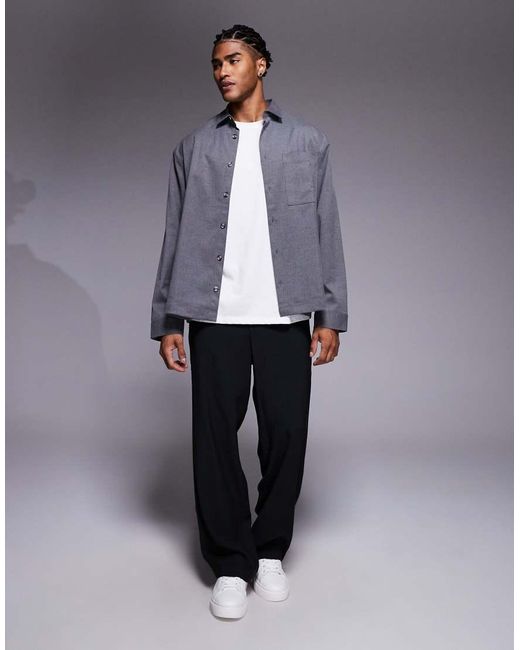 Camisa Extragrande De ASOS de hombre de color Gray