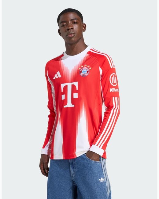 Adidas Originals – fc bayern 25/26 – langärmliges heimtrikot in Red für Herren