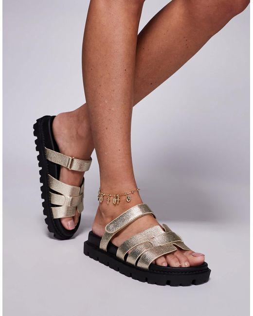 SIMMI Metallic Simmi london – adelle – flache riemchensandalen