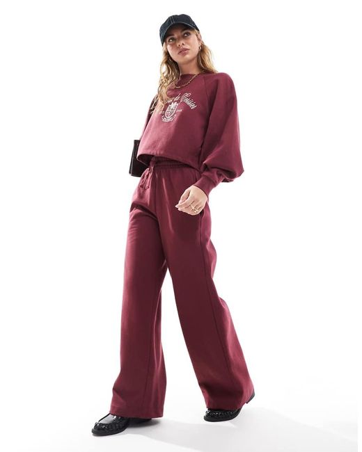 Miss Selfridge Joggingbroek Met Wijde Pijpen in het Red