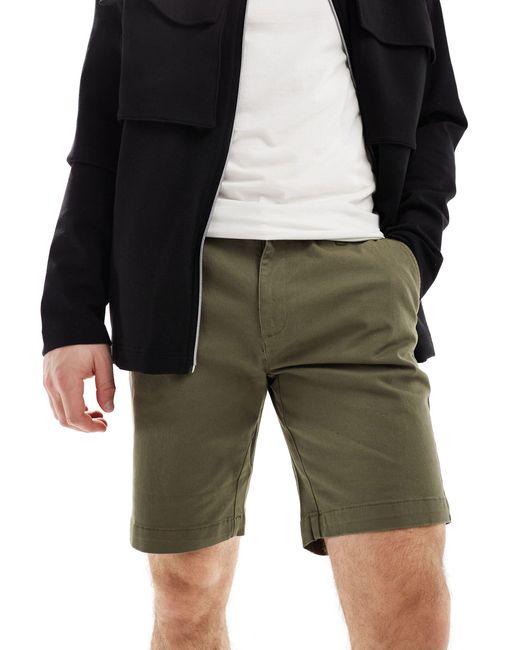 Ben Sherman – elastische, schmale chino-shorts in Black für Herren