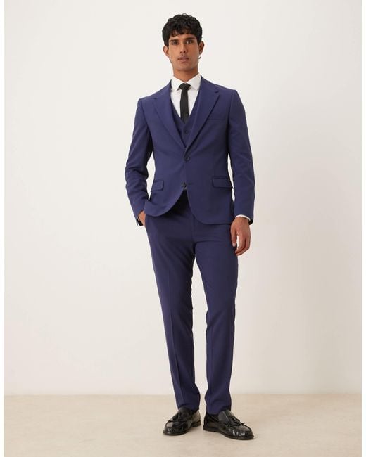 ASOS Blue Skinny Stretch Suit Jacket for men