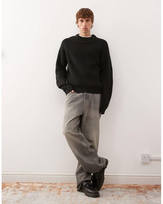 Collusion Black Knitted Sweat for men