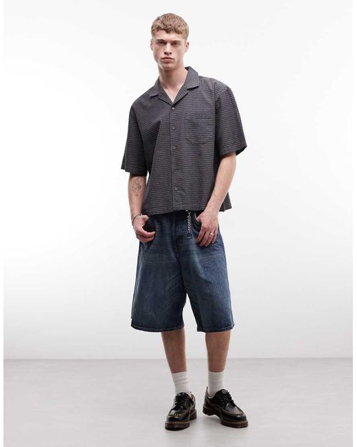 Weekday Gray Oversized Short Sleeve Shirt for men