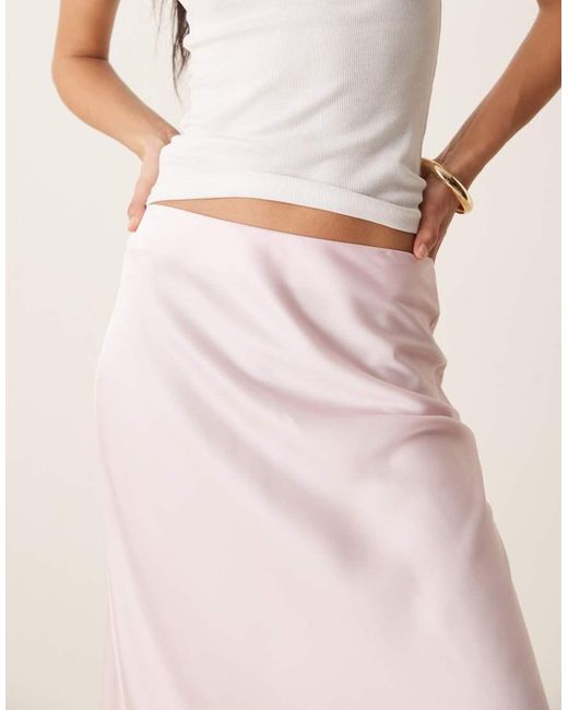 Vila Natural Satin Maxi Skirt