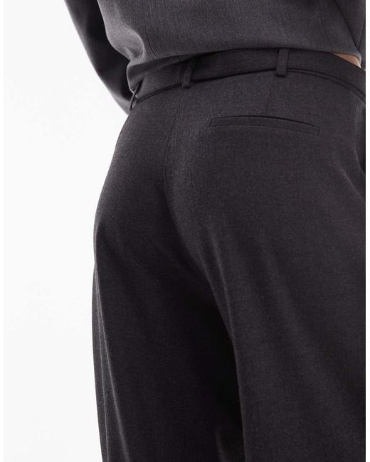 ASOS Gray Tailored Belted Tapered Leg Trouser