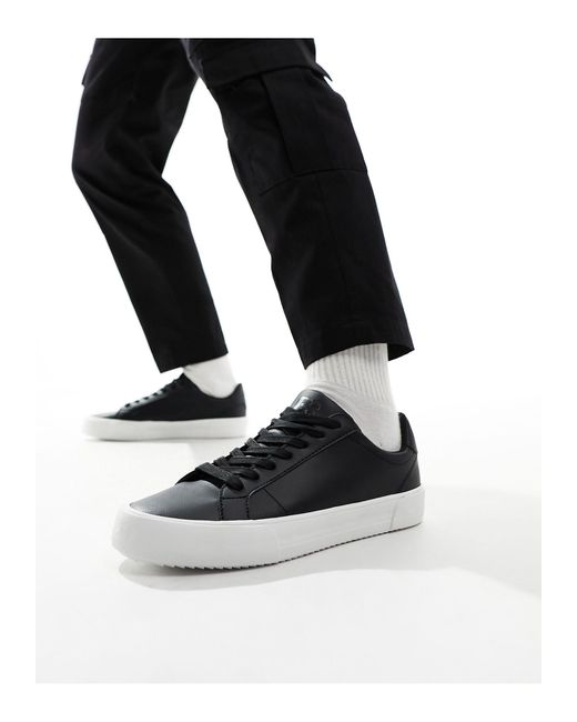 Sneakers stringate nere con suola bianca di Pull&Bear in Gray da Uomo