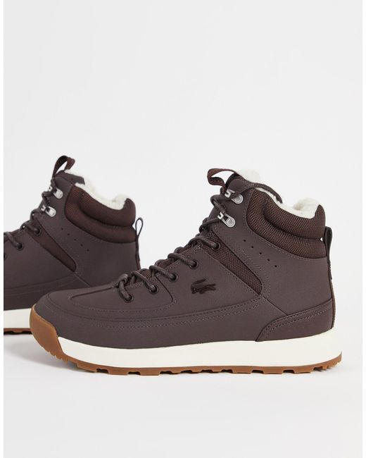 Lacoste Rubber Urban Breaker Hi Top Trainers in Brown for Men - Lyst