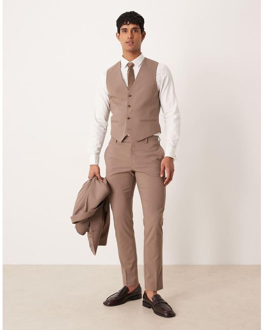 ASOS Natural Skinny Suit Waistcoat for men
