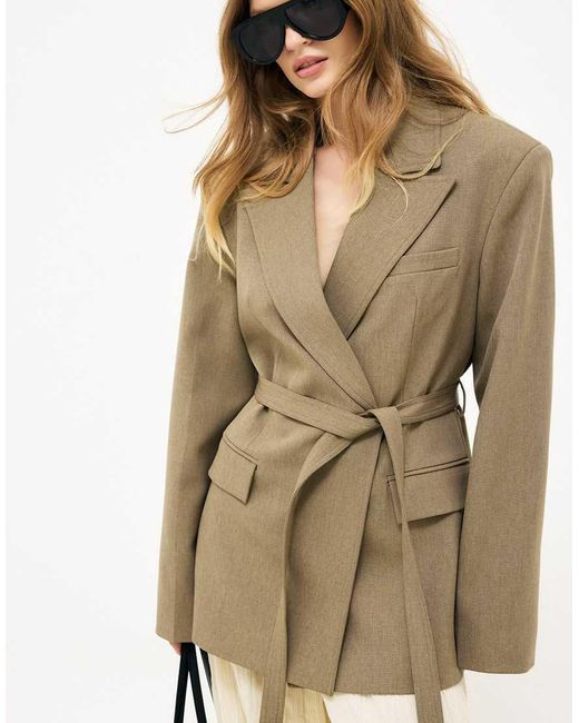 NA-KD Brown Belted Blazer