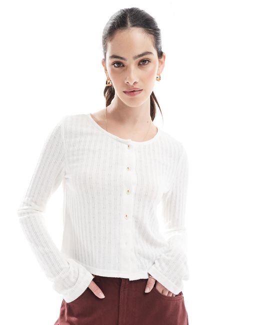 Pieces White – strickjacke