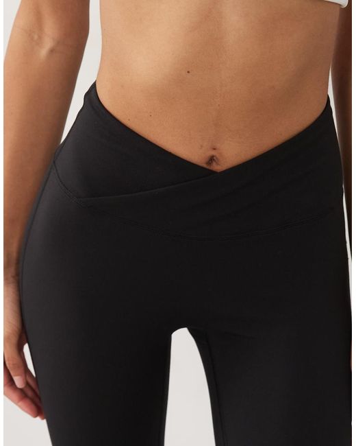 4505 Black Wrap Waist Yoga legging