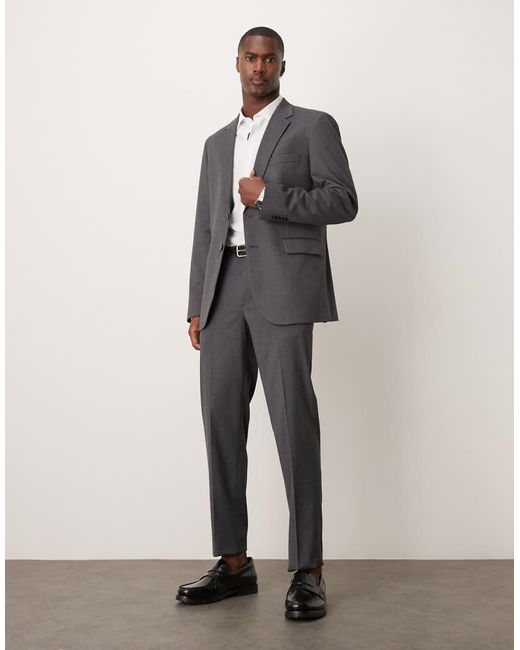 Americana De Traje De Corte Slim De (Parte De Un Conjunto) Mango de hombre de color Gray