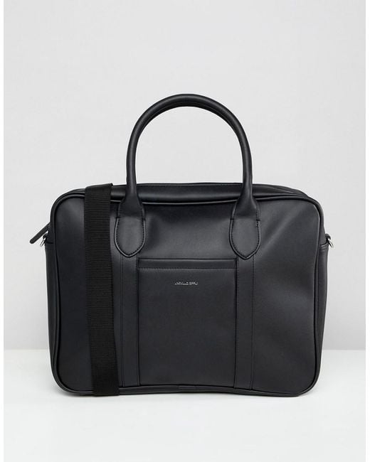 Asos Design Laptop Bag In Black Faux Leather And Silver Foil Emboss Asos Design Laptop Bag In Black Faux Leather And Silver Foil Emboss For Men