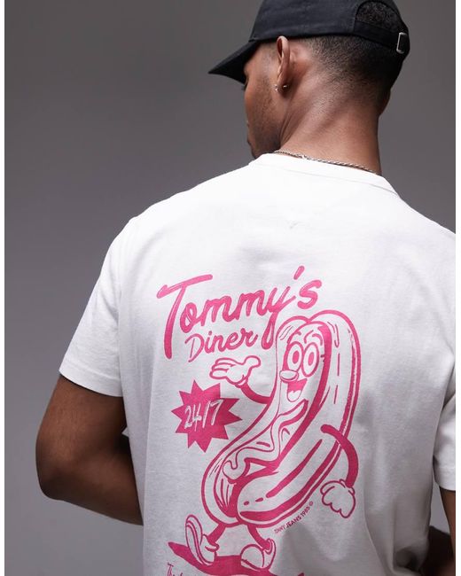 Tommy Hilfiger Pink Hotdog Graphic T-shirt for men