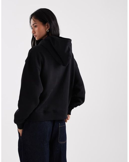 Sudadera Negra De Corte Cuadrado Con Parche De Tommy Hilfiger de color Black