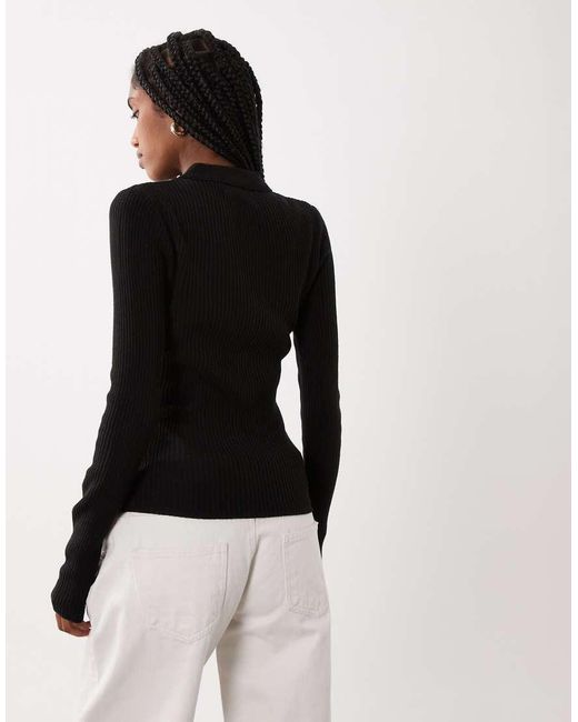 Brave Soul Black Polo Collar Jumper