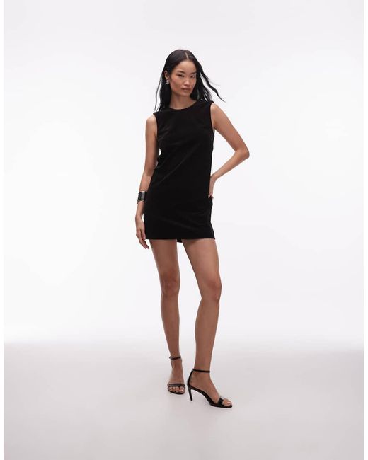 & Other Stories White Velvet Mini Dress With Low V-back