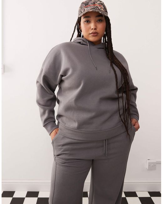Sweat à capuche large d'ensemble Noisy May en coloris Gray