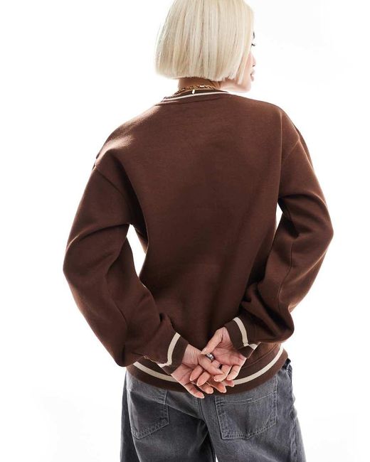 Felpa Con Ricamo “Hampshire” di Threadbare in Brown